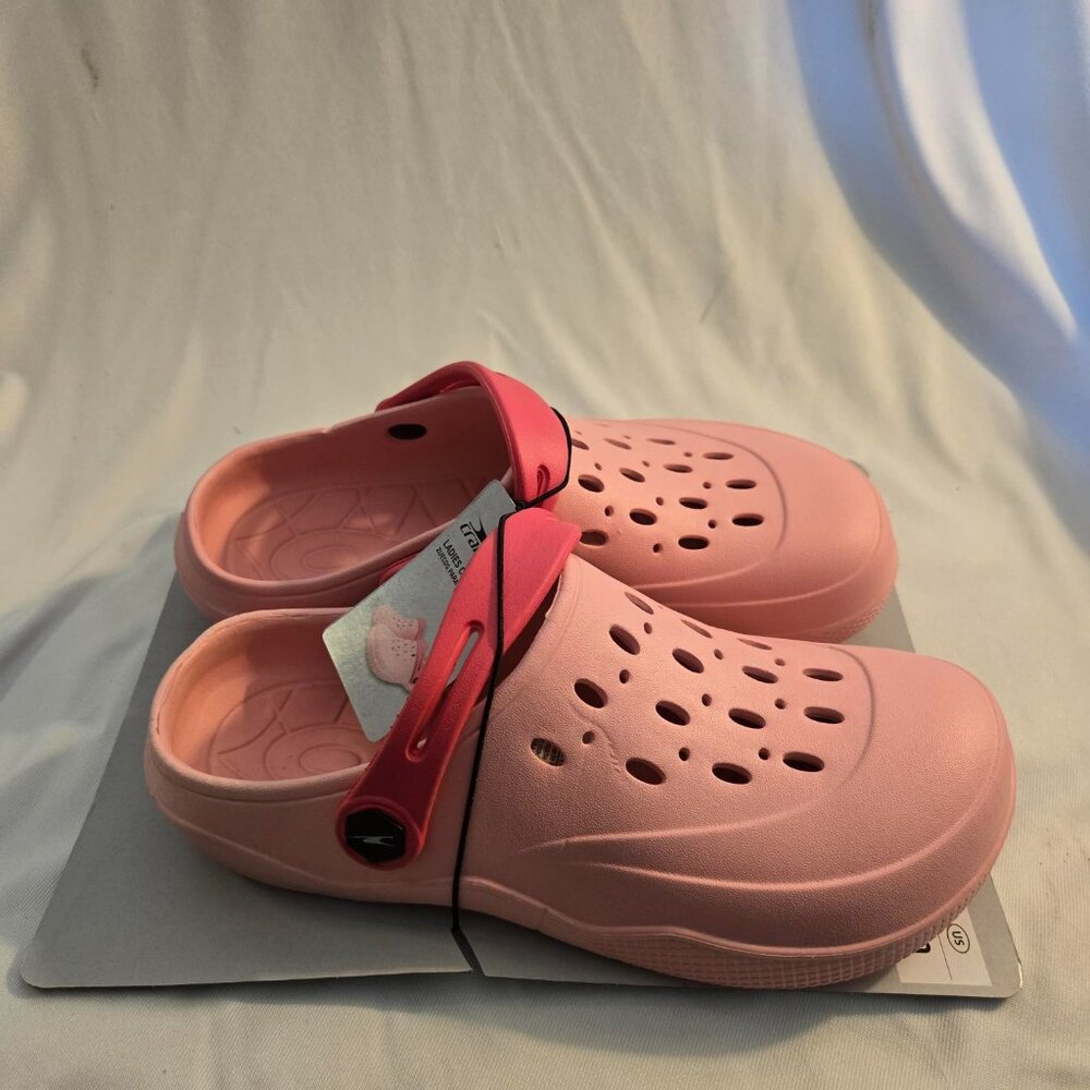 Crane Shoes Womens 10 Mule Clogs Pink Rubber Comfort Round Toe Perforated - Picture 5 of 5